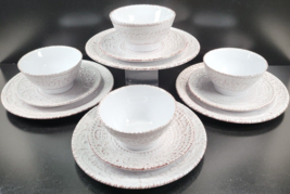 12 Pc Over And Back Alexandria Dinner Salad Plates Soup Cereal Bowl Set Dish Lot - £106.29 GBP