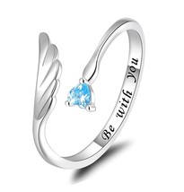 925 Sterling Silver Angel Wing Ring Love Guardian Day - $66.10