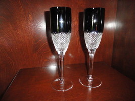 Faberge Champagne Flutes in Amethyst Diamond pattern  in the original box - $425.00