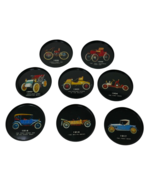 Vintage MCM Metal Tin Coasters of Old Cars Lot - €15,20 EUR