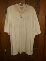 Cutter &amp; Buck Pale Peach Striped Rock Hollow Golf Club Polo Golf Shirt - Sz XXL - £17.20 GBP