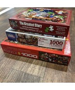 3 Lot Puzzles - Christmas House &amp; Christmas Ornaments &amp; The Greatest Story - $475.72 MXN