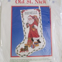 Dimensions 8350 Stocking Kit Old St Nick Cross Stitch Santa Claus 1987 S... - $24.73
