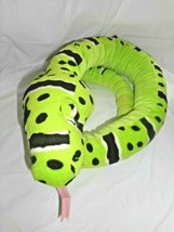 Wild Republic Snake Plush 53” L K&amp;M International RATTLER TAIL Green Bla... - $17.09