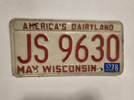 WISCONSIN-America&#39;s Dairyland-May 1978-Tag #JS 9630-Vintage-Man Cave-Decor-Shop - $25.71