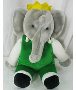 Vintage Gund BABAR King of the Elephants Plush Stuffed Crown Green Suit ... - $14.21 CAD