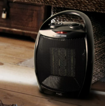 Vie Air 1500W Portable 3-Settings Black Ceramic Heater with Adjustable Thermosta - £37.16 GBP
