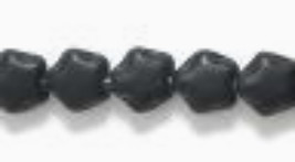 Czech Glass Star Beads, 6mm Opaque Black Matte, 1 strand (100) stars - $2.00