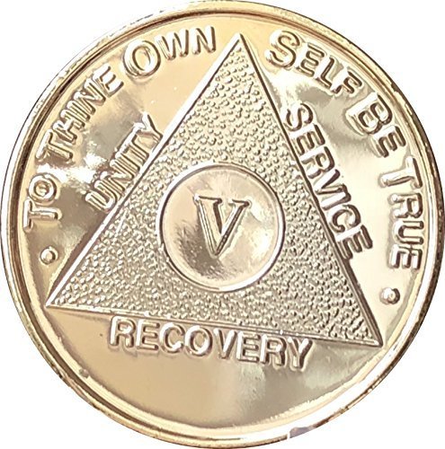 5 Year AA Medallion Gold Plated Anniversary Chip