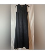 Ann Taylor Linen VTG women black sleeveless Maxi Length 100% Linen Dress... - $824.41 MXN