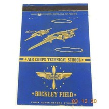 WWII Matchbook Cover Army Air Corps Technical School Buckley Field Colorado - $3.95