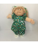 1985 Cabbage Patch Kid Caucasian Blonde Head Green Eye Girl with Pig Tai... - $37.40