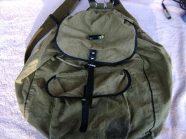 &amp; VINTAGE RUSSIAN USSR SOVIET MILITARY STYLE CANVAS BACKPACK LEATHER  BE... - £23.35 GBP