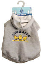 Life Is Good Dog Hoodie Jacket Fleece Chicks Chick Peeps Gray Size S - $268.60 MXN