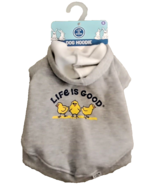 Life Is Good Dog Hoodie Jacket Fleece Chicks Chick Peeps Gray Size S - $265.77 MXN