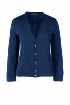 Lands End Women&#39;s Supima 3/4 Sleeve Dress Cardigan Sweater Celestial Blu... - £31.69 GBP