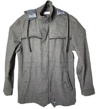 Shades Of Greige Men XL Hood Full Zip Wool Blend Jacket Coat - $58.41