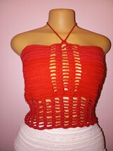 Crochet crop top, summer top, summer vest, halter top - $40.00