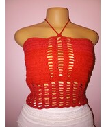 Crochet crop top, summer top, summer vest, halter top - $40.00