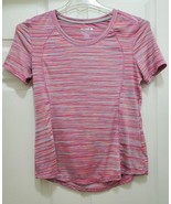 Reel Legends Women&#39;s  PS Tshirt Pink Striped Short Sleeve - £17.78 GBP