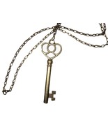 Large Brass Medieval Style Decorative Key On A Necklace Chain - £14.12 GBP