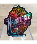 Holographic Nevermore Antiques Sticker 2.75&quot; X2.5&quot; - £0.74 GBP