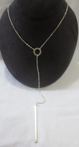 Vtg Dyadema Italy 925 Sterling Silver Chain Lariat Y Necklace - £19.66 GBP