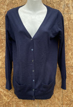 Pure Collection Women&#39;s Size 12  Sweater cardigan 100% Cashmere navy Blue pocket - £15.56 GBP