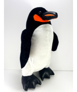 Penguin Black White Orange Plush Stuffed Animal 12&quot; Faux Leather Beak Feet  - €14,55 EUR