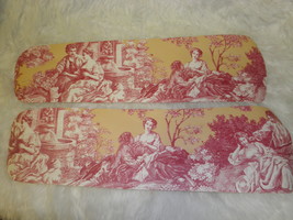 Custom Design Burgandy Gold French Toile Romantic Lovers Ceiling Fan W/Light - $118.75