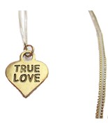 Silver True Love Engraved Heart Necklace 925 Sterling Silver Chain - £21.96 GBP
