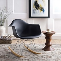 Rocker Plastic Lounge Chair Black EEI-147-BLK - £90.58 GBP