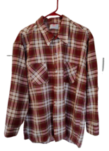 VTG Big Donlin Flannel Shirt Men&#39;s Sz 2XL  18 1/2-19 Pink Red Plaid - £19.33 GBP