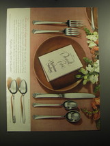 1950 Oneida Heirloom Sterling Damask Rose Silverware Ad - This is graceful - £14.48 GBP