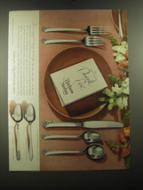 1950 Oneida Heirloom Sterling Damask Rose Silverware Ad - This is graceful - £13.82 GBP