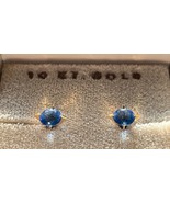 Vintage BDA 10k Gold Blue Topaz? Pierced Earrings Budlong Docherty Armst... - €96,43 EUR