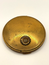 Vintage VOLUPTE large Round Gold Compact Details empty MAKE-UP - £23.43 GBP