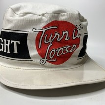 Vtg Coors Light Beer Turn it Loose Painters Hat Cap Stretch Back Cardboard Brim - $21.51