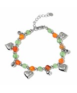 Green Aventurine, Carnelian Stainless Steel Bracelet W/Heart Charm #JB10... - $7.19