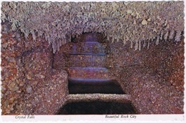 Postcard Crystal Falls Rock City Gardens Lookout Mountain Chattanooga Tennessee - £1.67 GBP