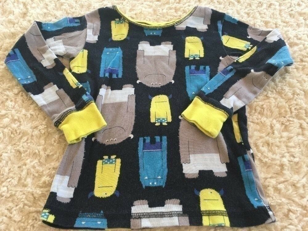 Just One You Boys Black Blue Gray Monsters Snug Fit Long Sleeve Pajama S... - $4.41