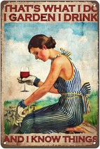 Vintage Wall Decor Funny Garden and Wine Lady That&#39;s What I Do I Garden I Drink  - £15.18 GBP