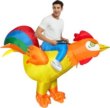 Inflatable Costume Adult Ride On Chicken Costume Funny Halloween Costumes For Me - £33.74 GBP