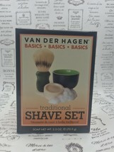 VAN DER HAGEN Traditional SHAVE SET SOAP NET 2.5 OZ w/CERAMIC BOWL, BRUS... - $11.99