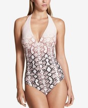 Calvin Klein Ombré Plunge One-Piece Halter Swimsuit, NAR, 4   - £23.54 GBP