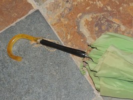 Vintage Umbrella/ Parasol 31.5&quot;x36&quot; Yellow Marbled Bakelite / Catalin Ha... - €53,92 EUR