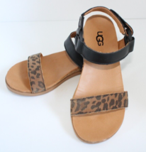 UGG Girls Black, Tan K Rynell Leopard Flat Sandals ~13~ 1117419K - £12.49 GBP