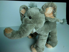Elephant Soft &amp; Hugable Firm enough to Stand Fine Toy 14 inch Plush Gray - $11.87