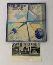 Vintage Brussels Lace Linen Doilies Diane Dergent with Postcard Art Nouveau - £15.81 GBP