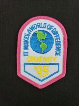 Vintage 1995 Girl Scouts Creativity It Makes A World of Difference &#39;95 Patch 3&quot; - £7.86 GBP